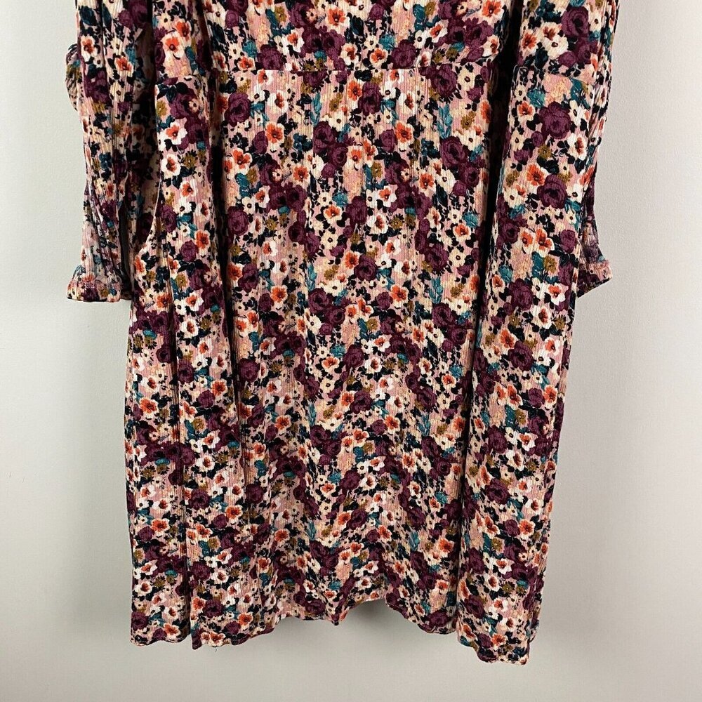 Torrid Mini Gauze Cold Shoulder Skater Dress Size 4X Floral Pockets Long Sleeve - Picture 3 of 13
